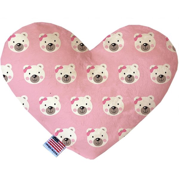 Mirage Pet Products Pink Bears & Bows Canvas Heart Dog Toy 6 in. 1170-CTYHT6
